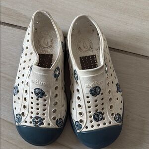 Native Kids Shoes - Cream and Blue